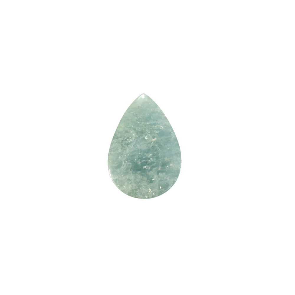 MILKY AQUAMARINE PEAR CAB (FREE SIZE) 10.43 Cts.