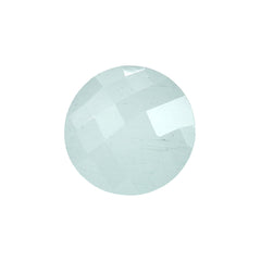 MILKY AQUAMARINE CHECKER CUT ROUND 10MM 3.21 Cts.