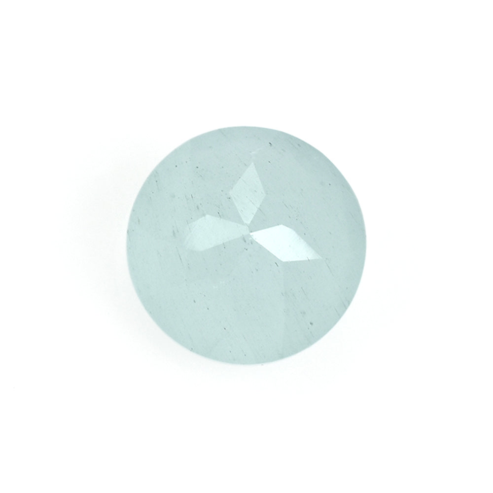 MILKY AQUAMARINE CHECKER CUT ROUND 10MM 3.21 Cts.