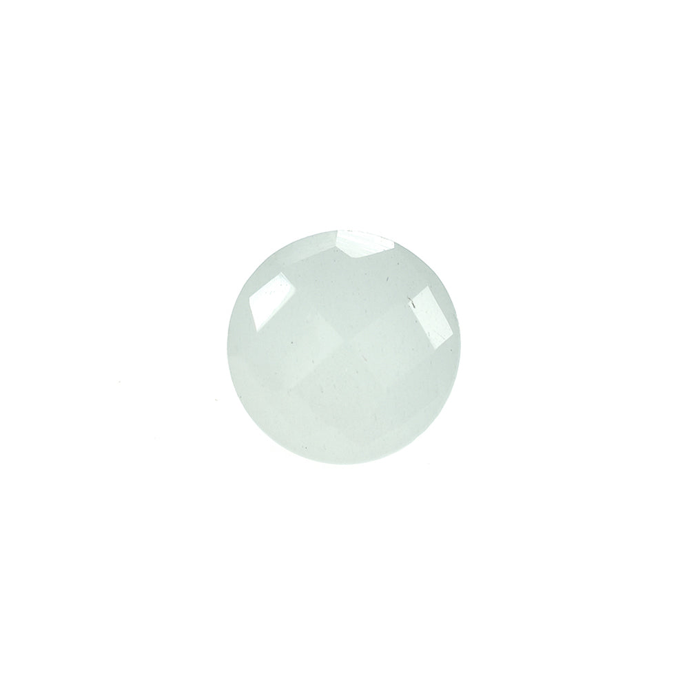 MILKY AQUAMARINE CHECKER CUT ROUND 6MM 0.75 Cts.