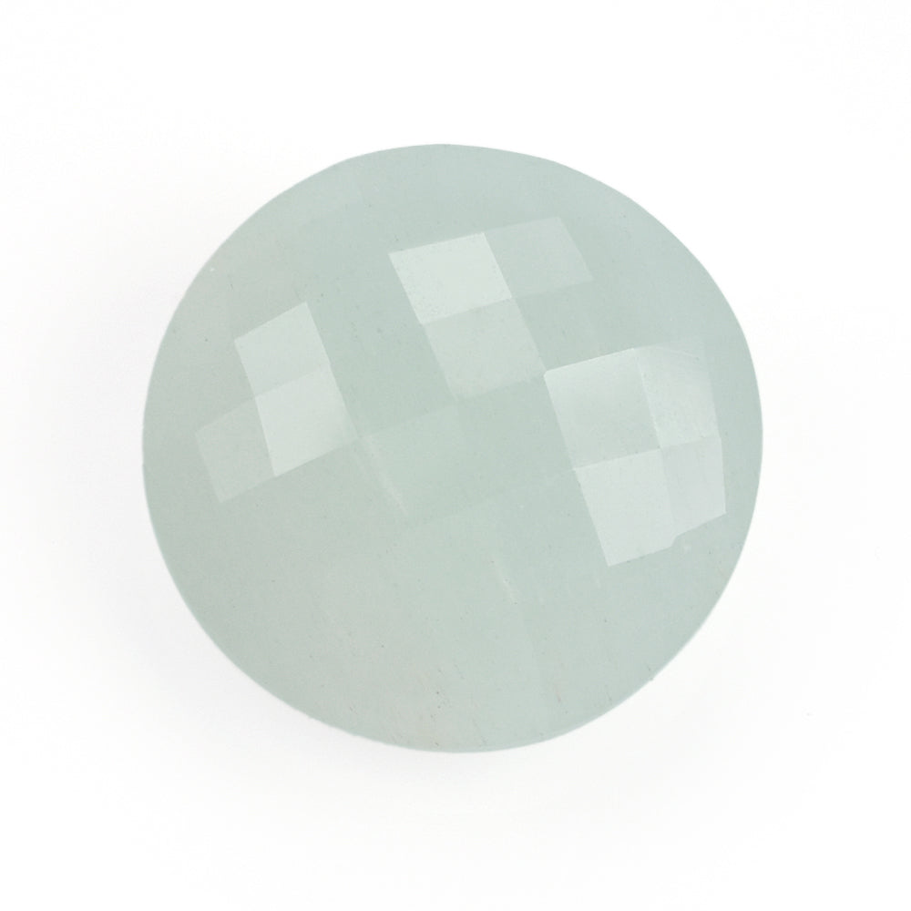 MILKY AQUAMARINE BRIOLETTE ROUND 15MM 9.14 Cts.