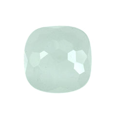 MILKY AQUAMARINE BUFFTOP IRREGULAR FACETED BACK CUSHION (FULL DRILL) 12MM 5.72 Cts.