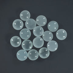 MILKY AQUAMARINE LENTIL ROUND CAB 6MM 0.76 Cts.