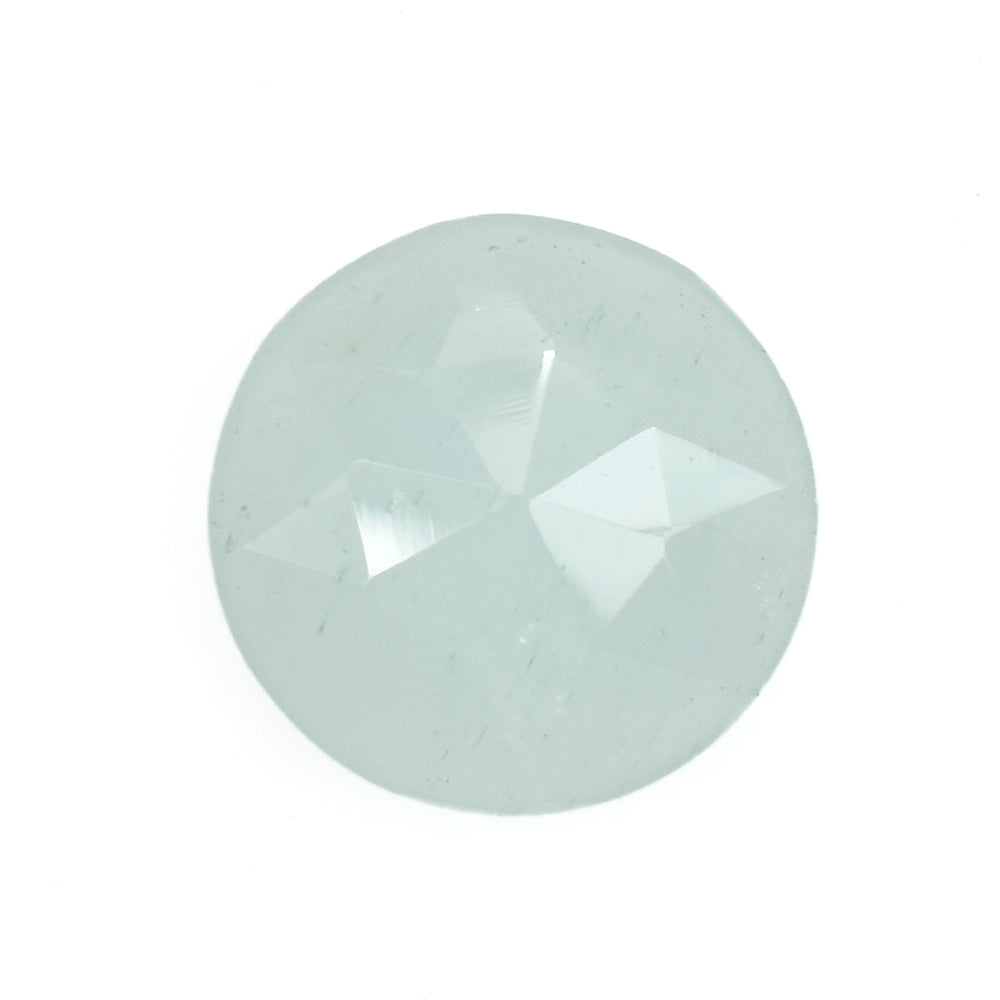 MILKY AQUAMARINE ROSE CUT ROUND 12MM 3.93 Cts.