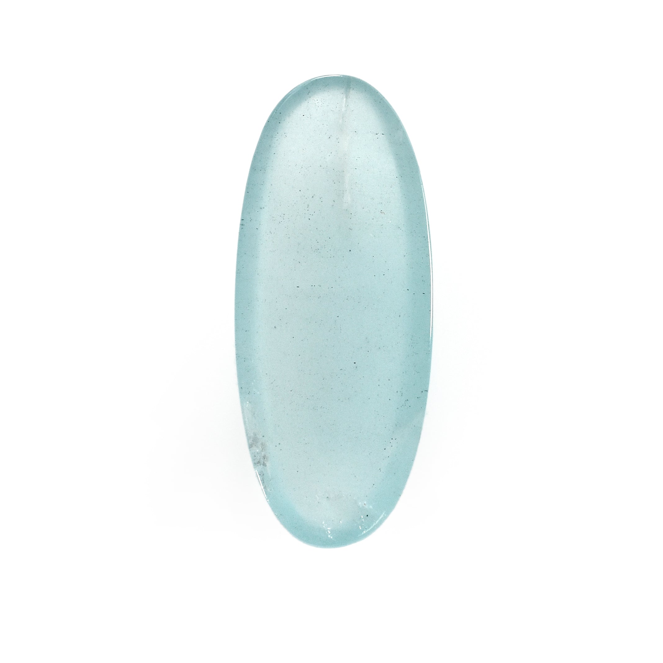 MILKY AQUAMARINE OVAL CAB 29X12 15.03 Cts.