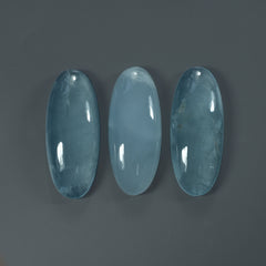 MILKY AQUAMARINE OVAL CAB 29X12 15.03 Cts.