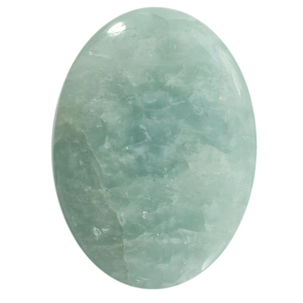 MILKY AQUAMARINE OVAL CAB 25X18MM 24.24 Cts.