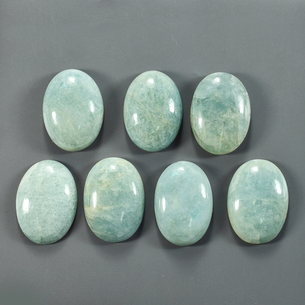 MILKY AQUAMARINE OVAL CAB 25X18MM 24.24 Cts.