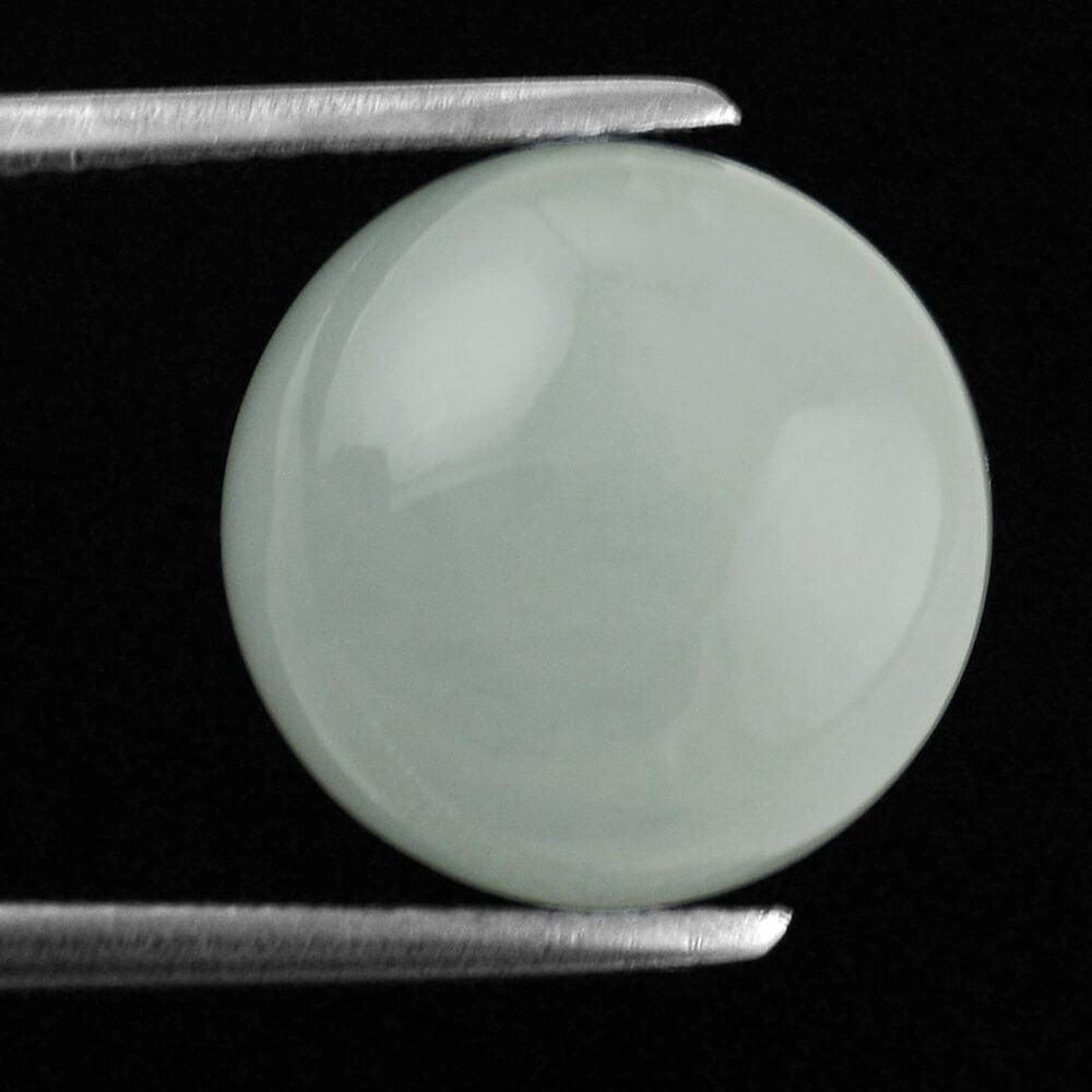 MILKY AQUAMARINE ROUND CAB 12MM 6.89 Cts.