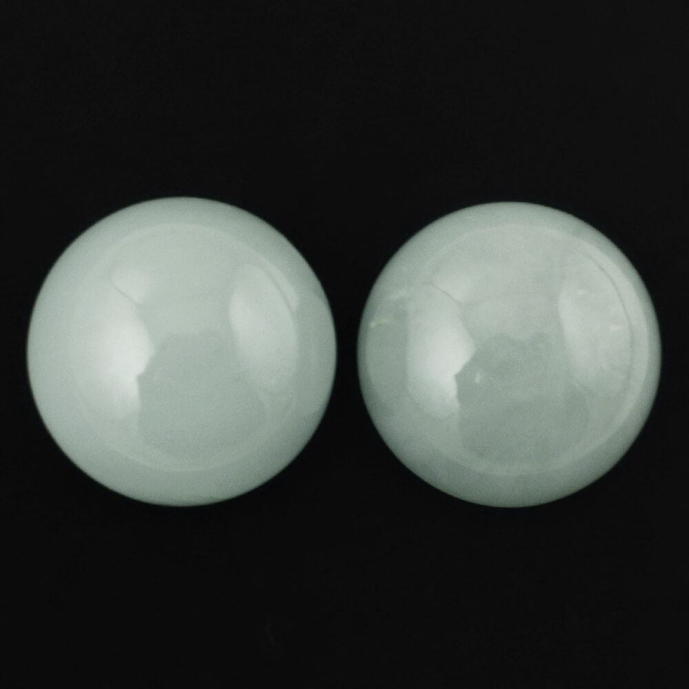 MILKY AQUAMARINE ROUND CAB 12MM 6.89 Cts.