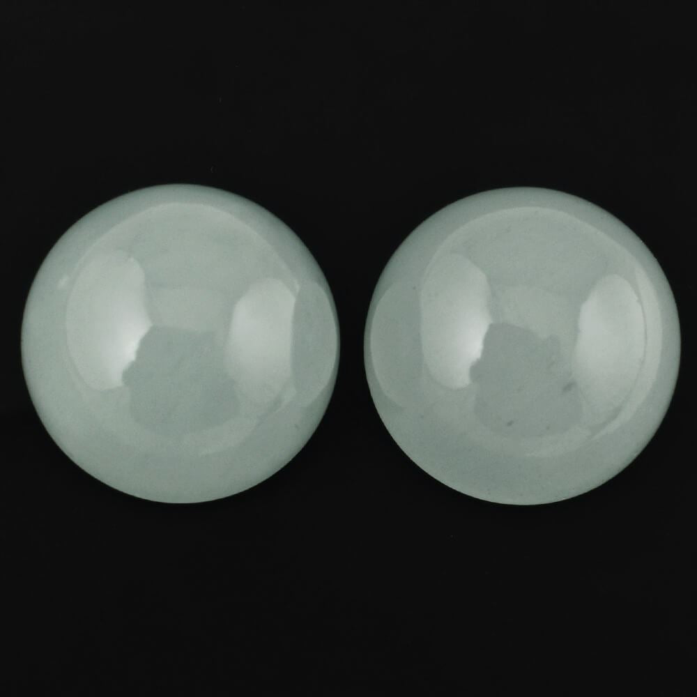 MILKY AQUAMARINE ROUND CAB 14MM 12.20 Cts.