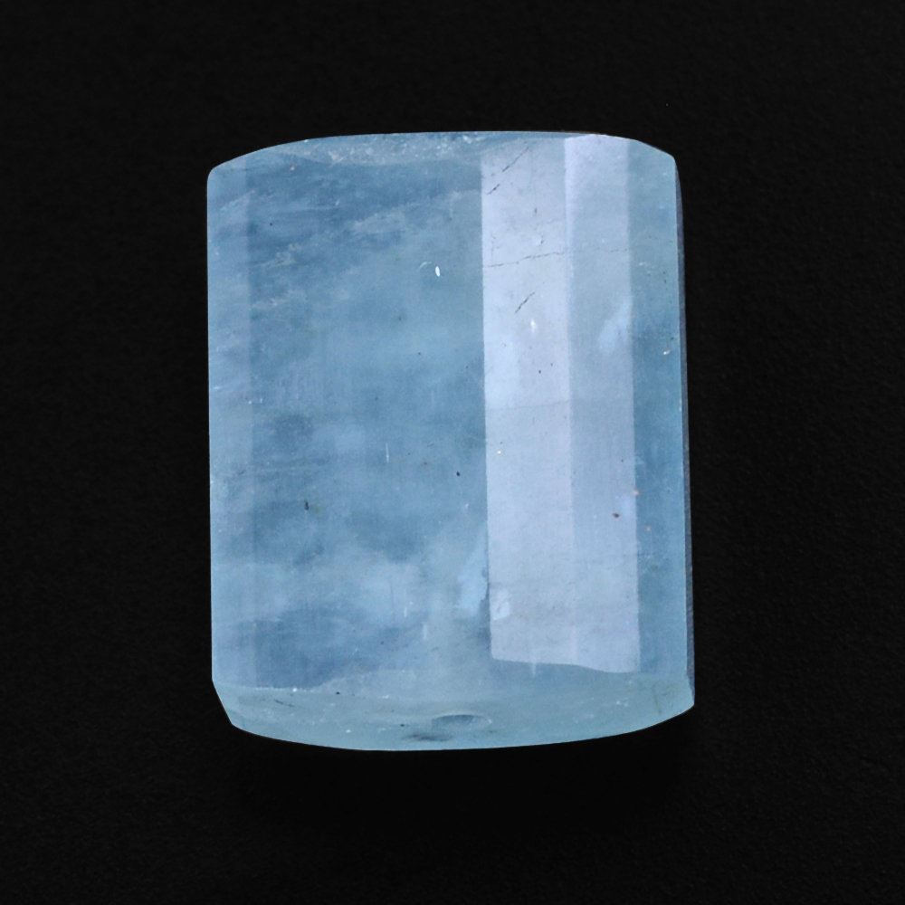 MILKY AQUAMARINE STEP CUT FREE FORM BEADS (AA/SI) (HALF DRILL 0.80MM) 10.50X8.50MM 4.29 Cts.