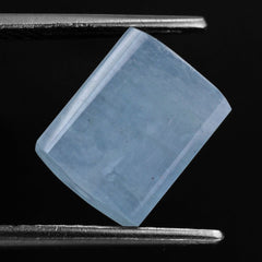 MILKY AQUAMARINE STEP CUT FREE FORM BEADS (AA/SI) (HALF DRILL 0.80MM) 10.50X8.50MM 4.29 Cts.