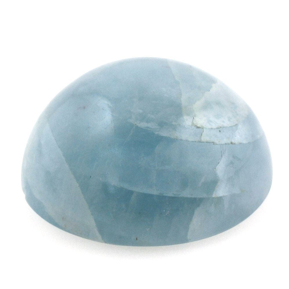 MILKY AQUAMARINE ROUND CAB (AA) 14MM 10.90 Cts.