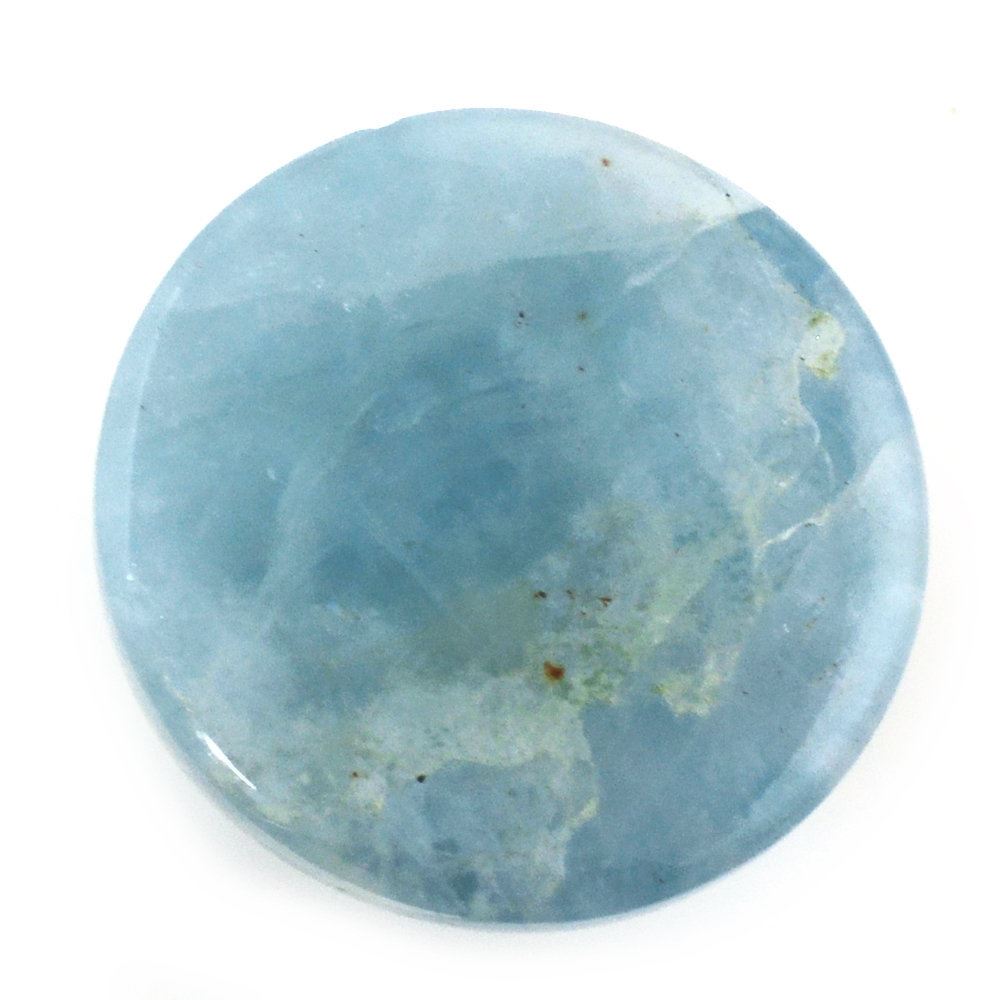 MILKY AQUAMARINE ROUND CAB (AA) 14MM 10.90 Cts.