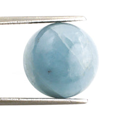 MILKY AQUAMARINE ROUND CAB (AA) 14MM 10.90 Cts.