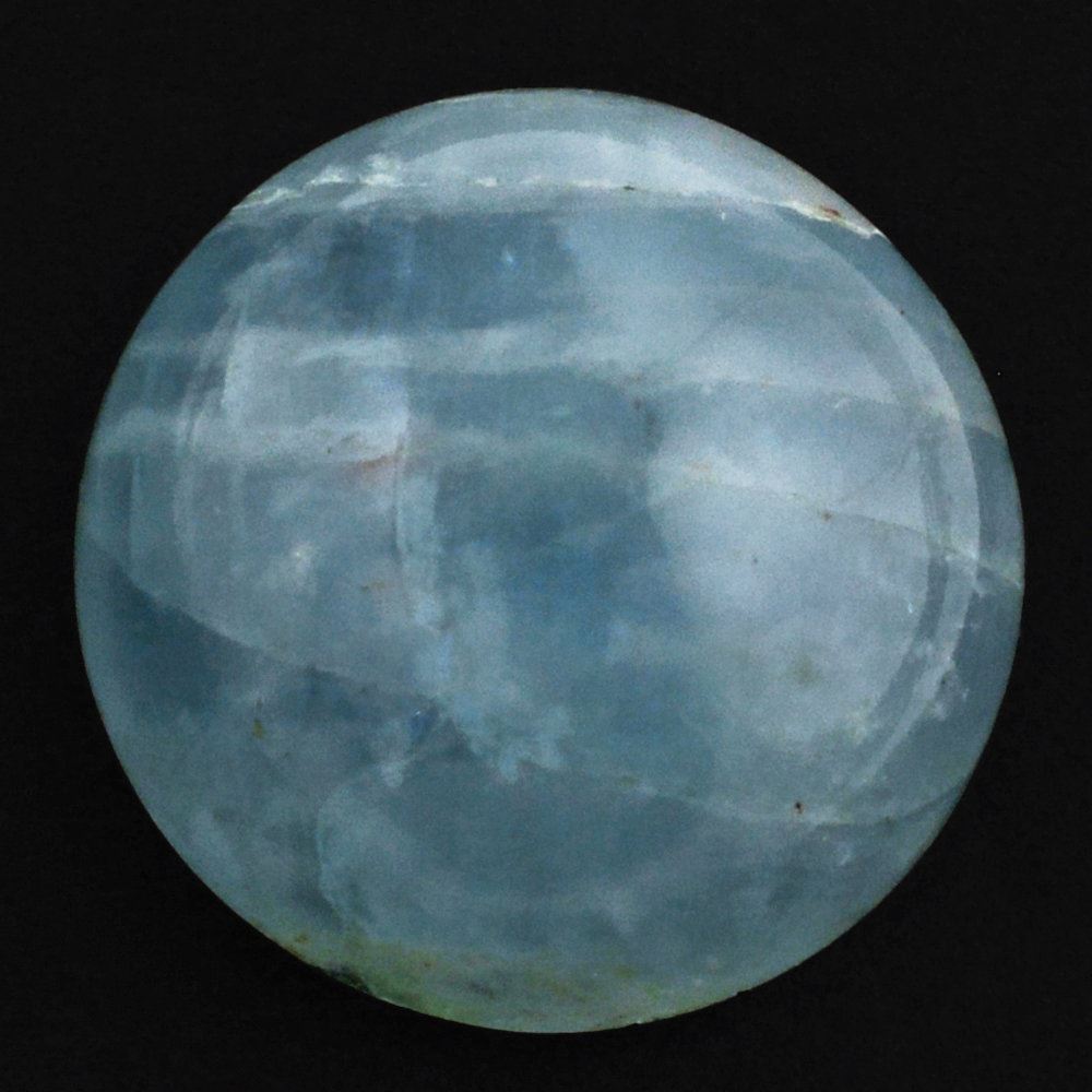 MILKY AQUAMARINE ROUND CAB (AA) 14MM 10.90 Cts.