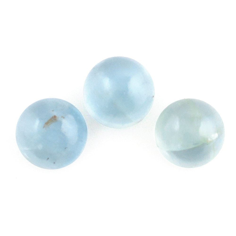 MILKY AQUAMARINE ROUND CAB (AA) 6MM 0.91 Cts.