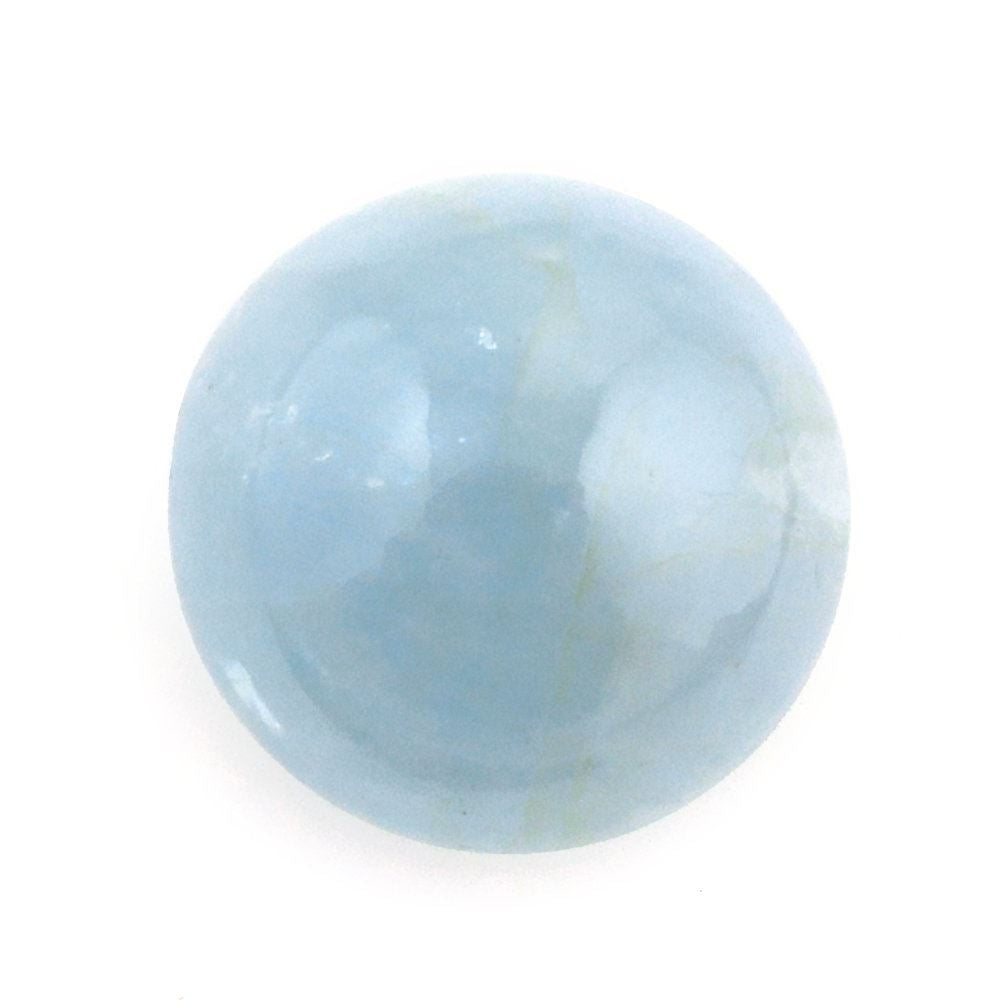 MILKY AQUAMARINE ROUND CAB (AA) 8MM 2.12 Cts.