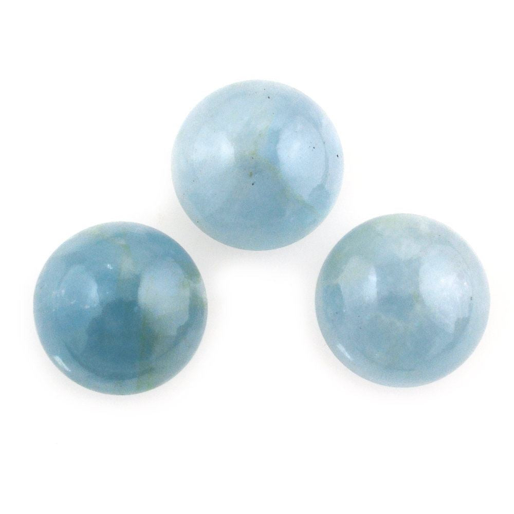 MILKY AQUAMARINE ROUND CAB (AA) 8MM 2.12 Cts.