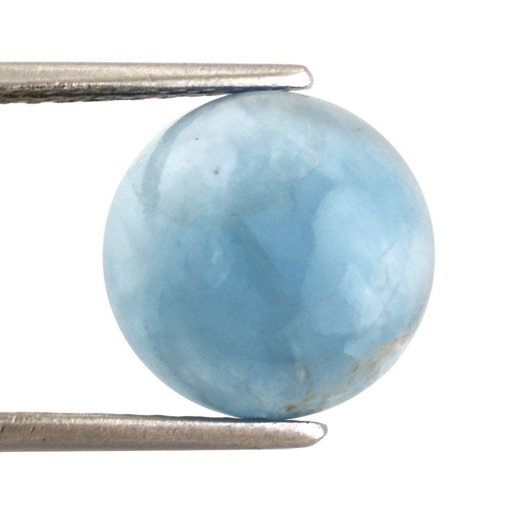 MILKY AQUAMARINE ROUND CAB (AA) 12MM 6.63 Cts.