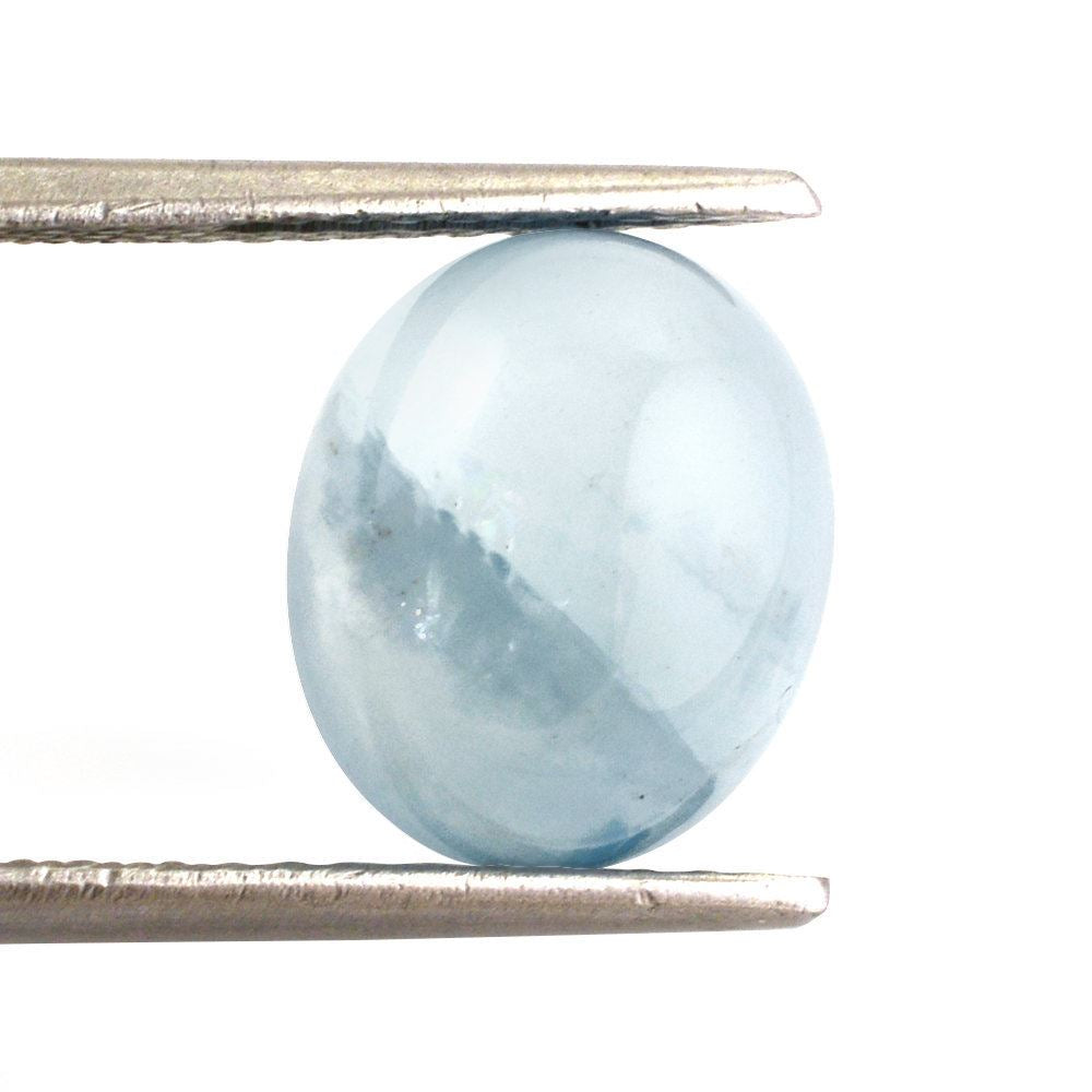 MILKY AQUAMARINE OVAL CAB (AA) 12X10MM 5.24 Cts.