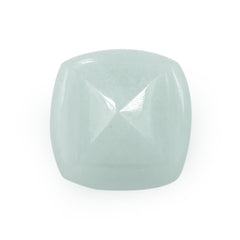 MILKY AQUAMARINE PYRAMID CUSHION CAB 12MM 8.50 Cts.