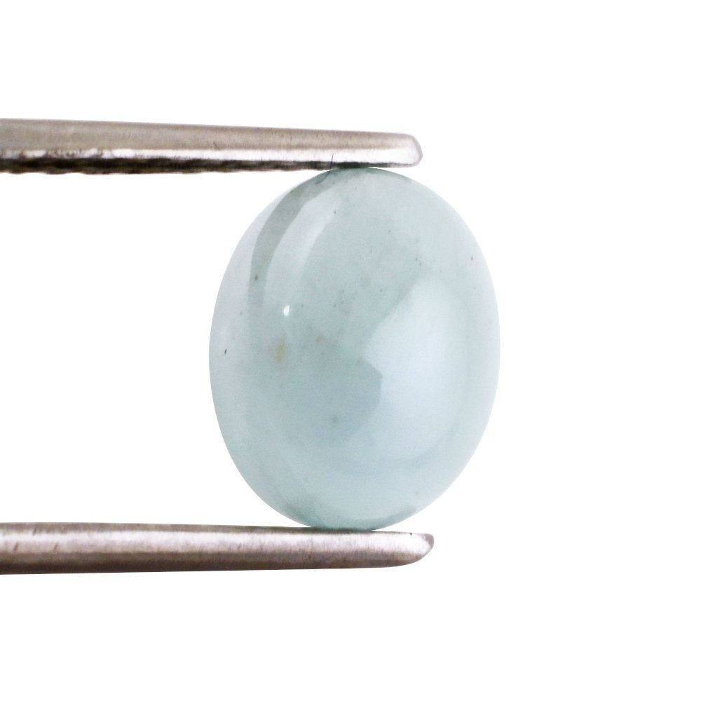 MILKY AQUAMARINE OVAL CAB 10X8MM 2.58 Cts.