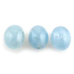 MILKY AQUAMARINE PLAIN OLIVE (HALF DRILL 0.80MM) (AA/HI) 10X8MM 4.93 Cts.