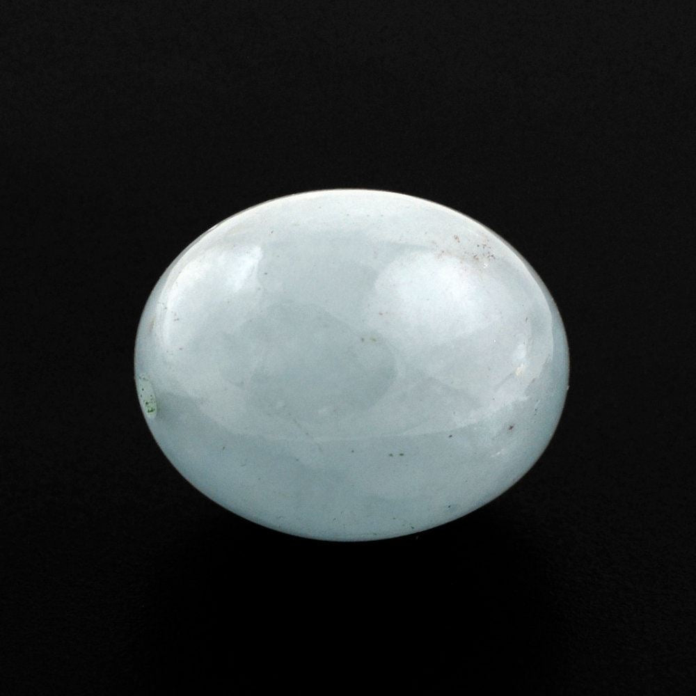 MILKY AQUAMARINE PLAIN OLIVE (HALF DRILL 0.80MM) (AA/HI) 10X8MM 4.93 Cts.