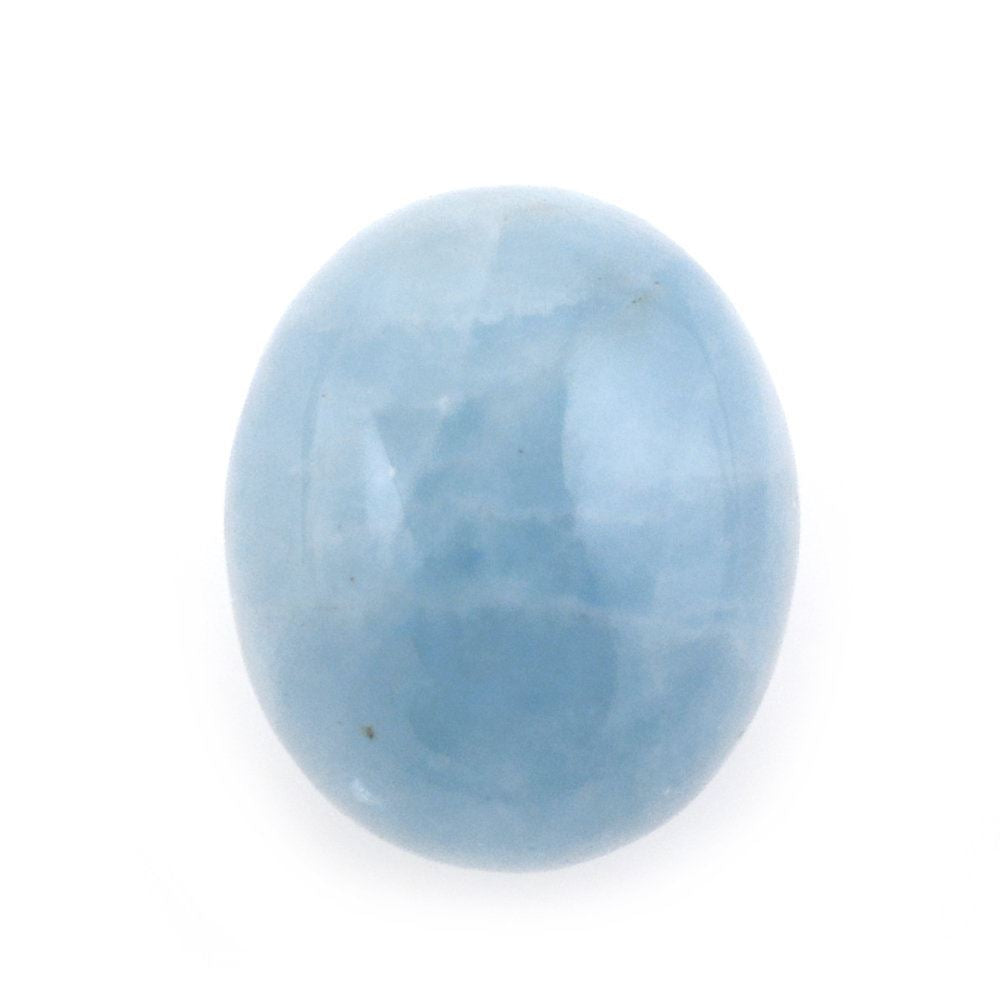 MILKY AQUAMARINE PLAIN OLIVE (HALF DRILL 0.80MM) (AA/CLEAN) 10X8MM 4.83 Cts.