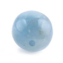 MILKY AQUAMARINE PLAIN OLIVE (HALF DRILL 0.80MM) (AA/CLEAN) 10X8MM 4.83 Cts.
