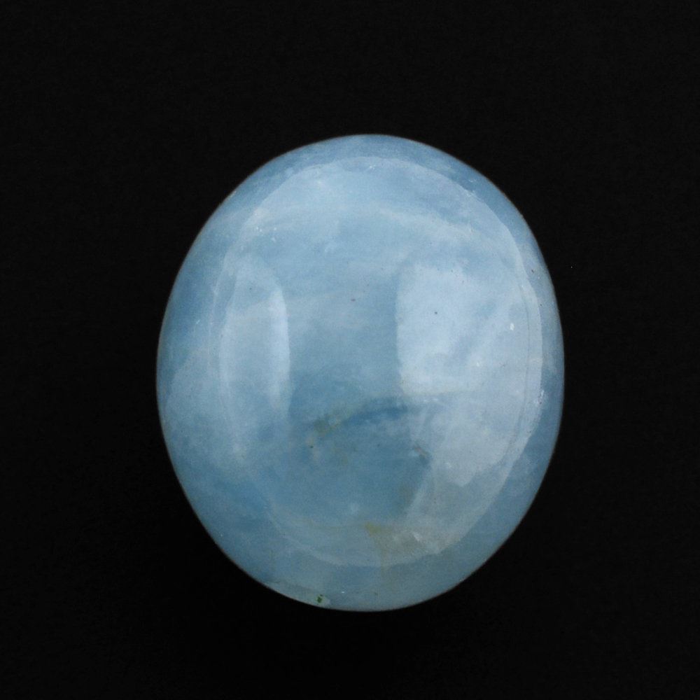 MILKY AQUAMARINE PLAIN OLIVE (HALF DRILL 0.80MM) (AA/CLEAN) 10X8MM 4.83 Cts.