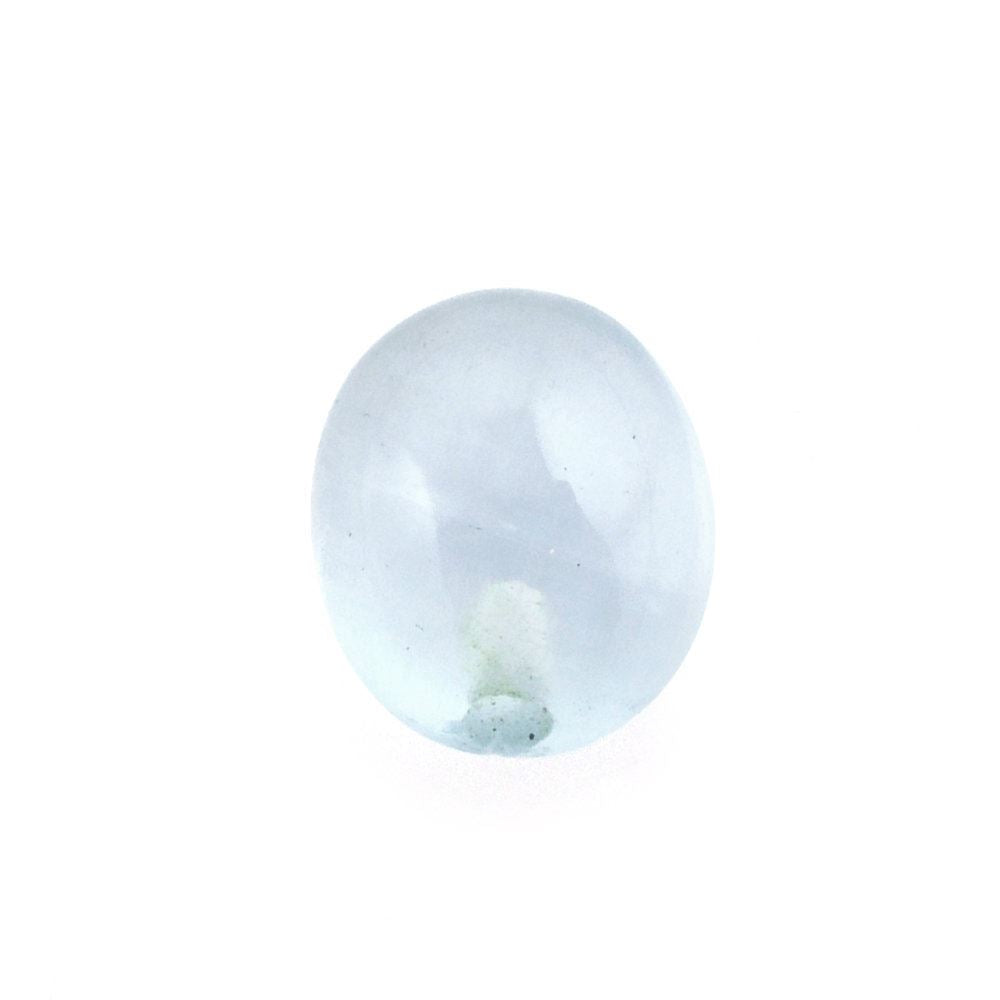 MILKY AQUAMARINE PLAIN OLIVE (HALF DRILL 0.70MM) (AA) 5X4MM 0.61 Cts.
