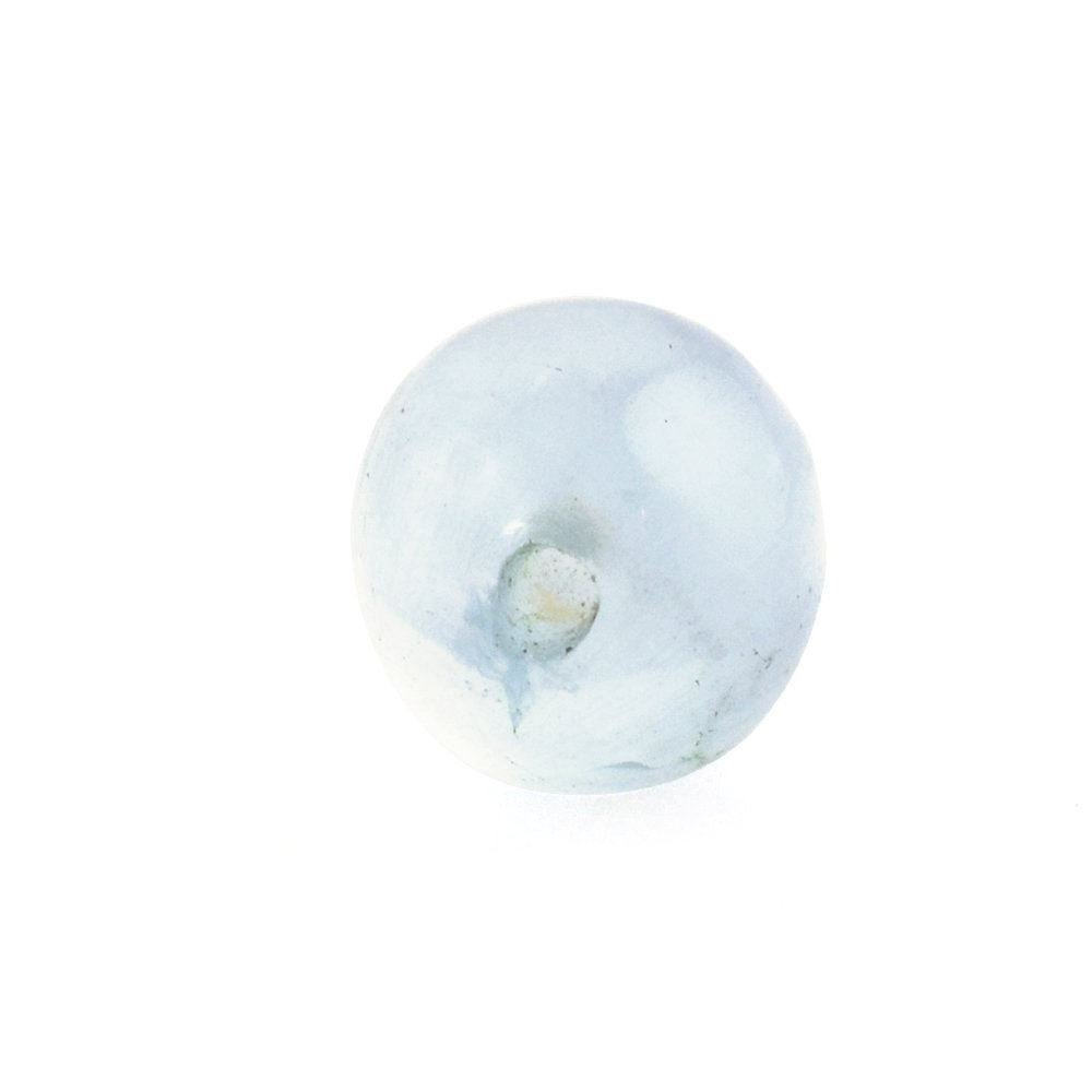 MILKY AQUAMARINE PLAIN OLIVE (HALF DRILL 0.70MM) (AA) 5X4MM 0.61 Cts.
