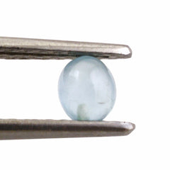 MILKY AQUAMARINE PLAIN OLIVE (HALF DRILL 0.70MM) (AA) 5X4MM 0.61 Cts.