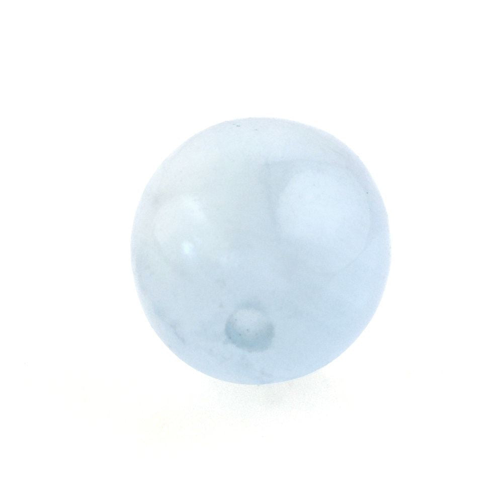 MILKY AQUAMARINE PLAIN OLIVE (HALF DRILL 0.80MM) (AA/HI) 8X6MM 2.03 Cts.