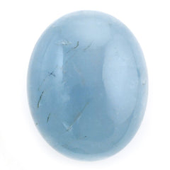 MILKY AQUAMARINE PLAIN OLIVE (HALF DRILL 0.80MM) (AAA/HI) 15X12MM 12.38 Cts.