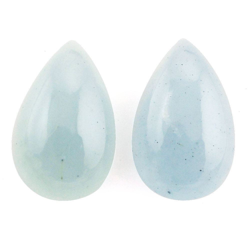 MILKY AQUAMARINE PEAR CAB (A) 8X6MM 0.78 Cts.