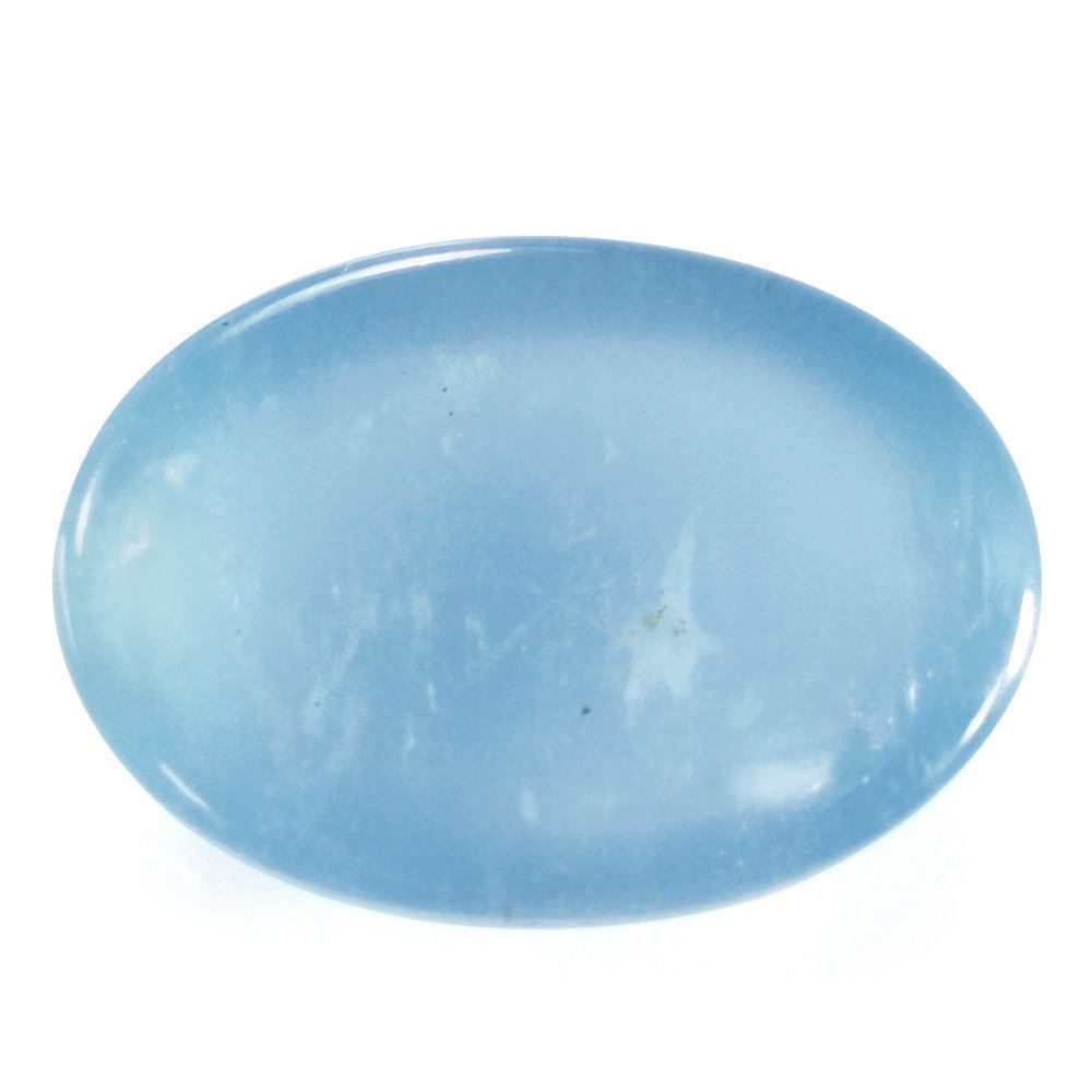 MILKY AQUAMARINE OVAL CAB 14X10MM 5.80 Cts.