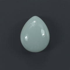 MILKY AQUAMARINE PEAR CAB 15X12MM 8.31 Cts.