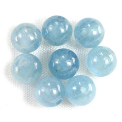 MILKY AQUAMARINE PLAIN ROUND BALLS (FULL DRILL 1.50MM) (AA) 6MM 1.62 Cts.