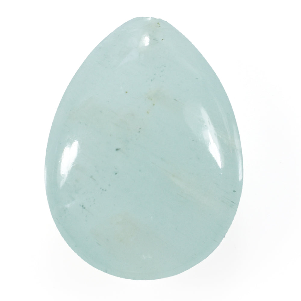 MILKY AQUAMARINE PEAR CAB (HALF DRILL) 20X15MM 14.04 Cts.