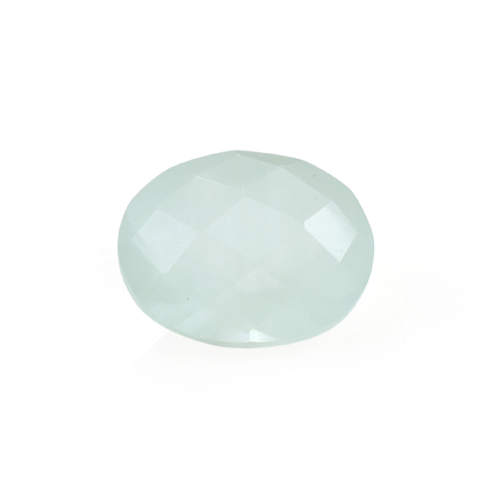 MILKY AQUAMARINE CHECKER CUT OVAL 10X8MM 2.65 Cts.