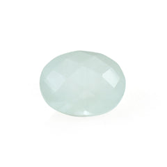 MILKY AQUAMARINE CHECKER CUT OVAL 10X8MM 2.65 Cts.