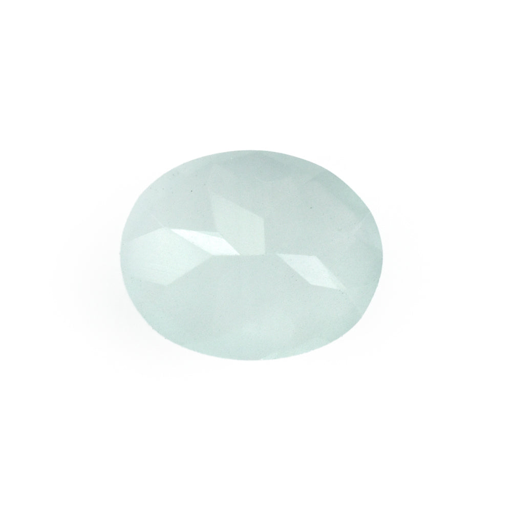 MILKY AQUAMARINE CHECKER CUT OVAL 10X8MM 2.65 Cts.