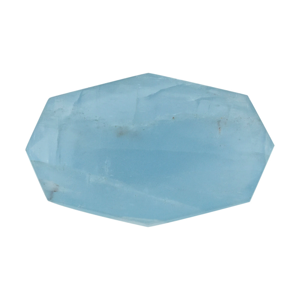 MILKY AQUAMARINE ROSE CUT FANCY OCTAGON CAB (AA) 24X15MM 12.37 Cts.