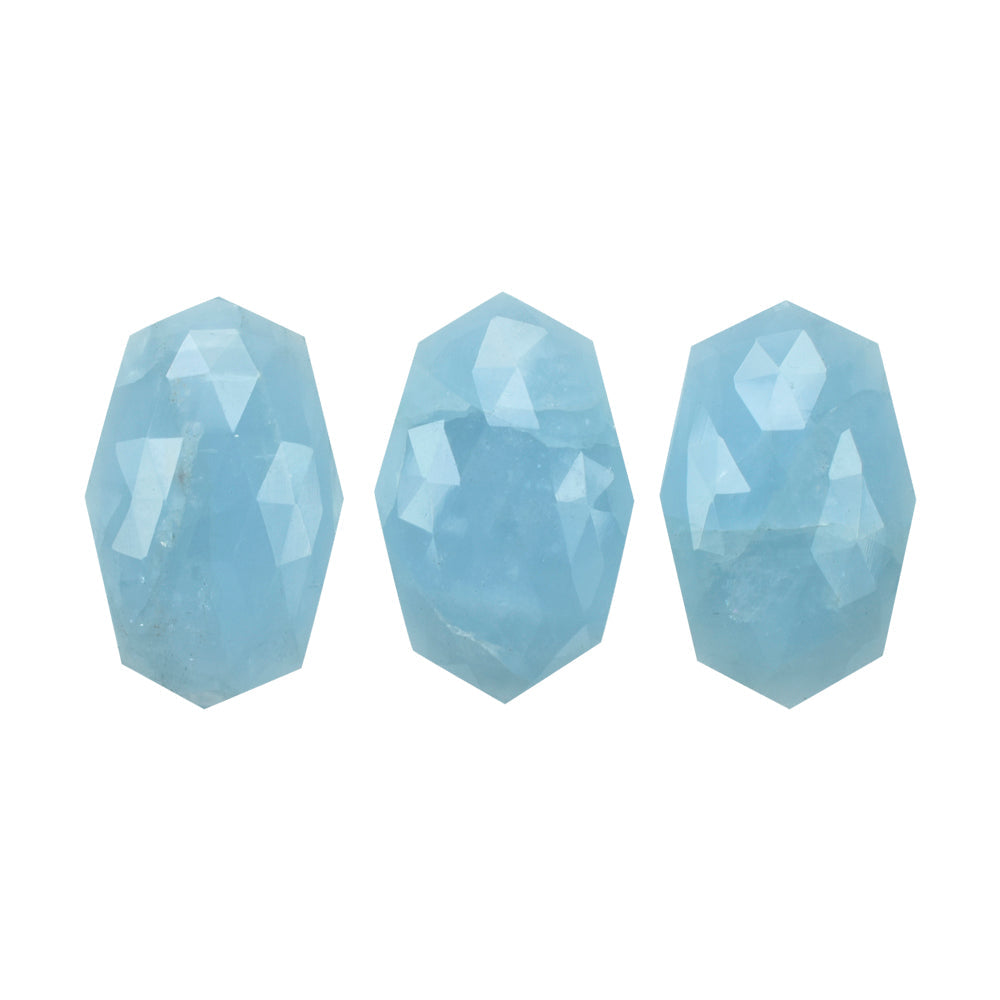 MILKY AQUAMARINE ROSE CUT FANCY OCTAGON CAB (AA) 24X15MM 12.37 Cts.