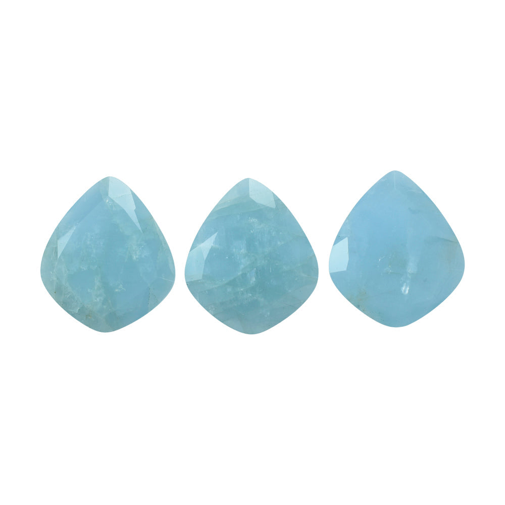 MILKY AQUAMARINE BOTH SIDE TABLE CUT FANCY KITE (AA) 26.70X22.40MM 18.00 Cts.