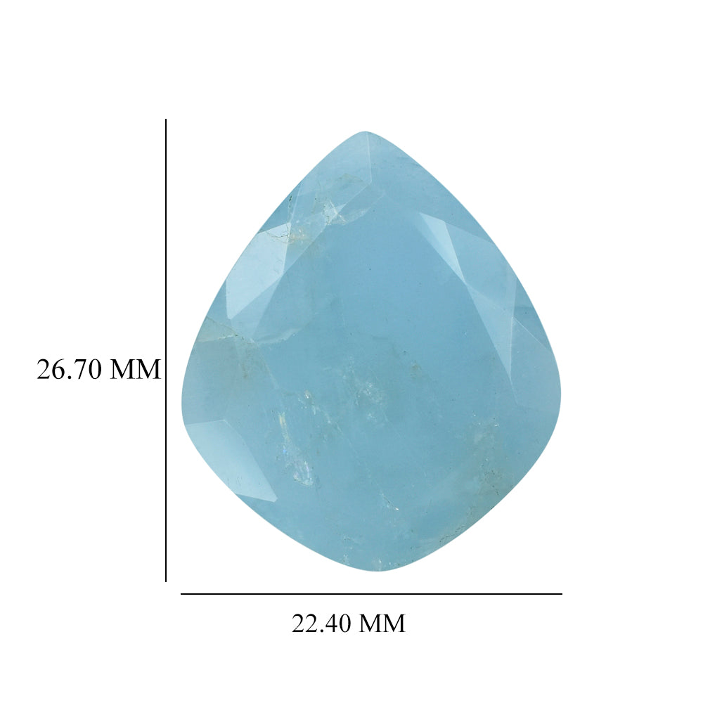 MILKY AQUAMARINE BOTH SIDE TABLE CUT FANCY KITE (AA) 26.70X22.40MM 18.00 Cts.